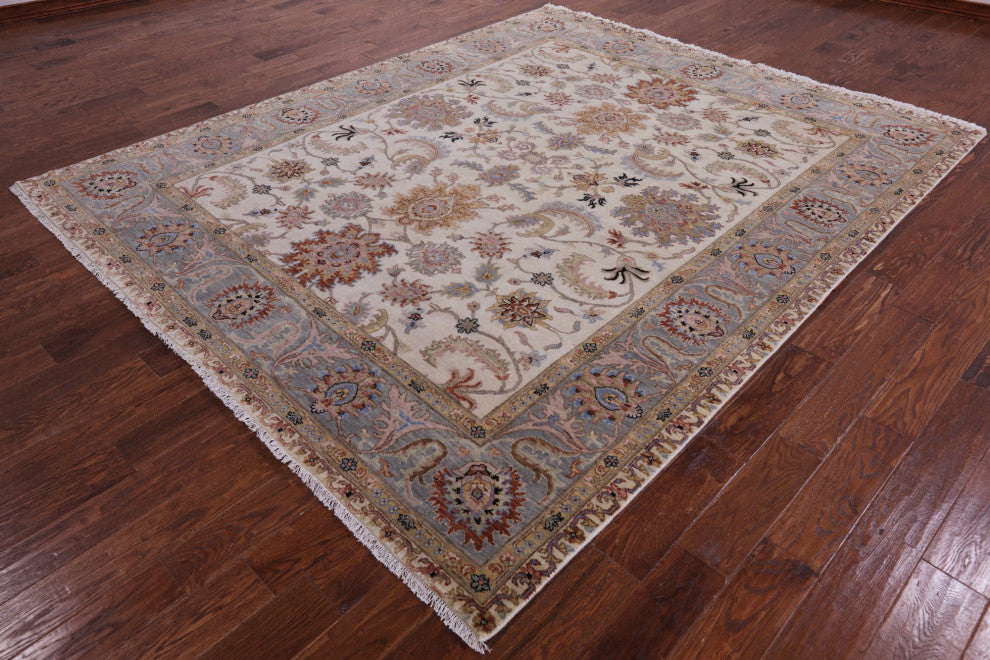 8' 1" X 9' 9" Hand-Knotted Persian Tabriz Wool Rug Q9025