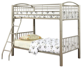 Metallic Twin/Twin Bunk Bed, Gold