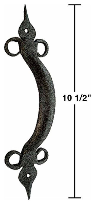 Door Pull Spear Black Wrought Iron 10 1/2" |