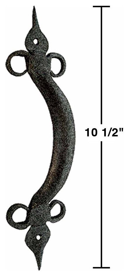 Door Pull Spear Black Wrought Iron 10 1/2" |