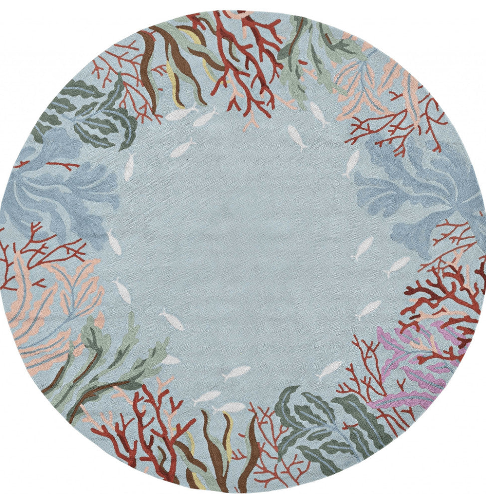 90 X 90 Blue Polyester Rug