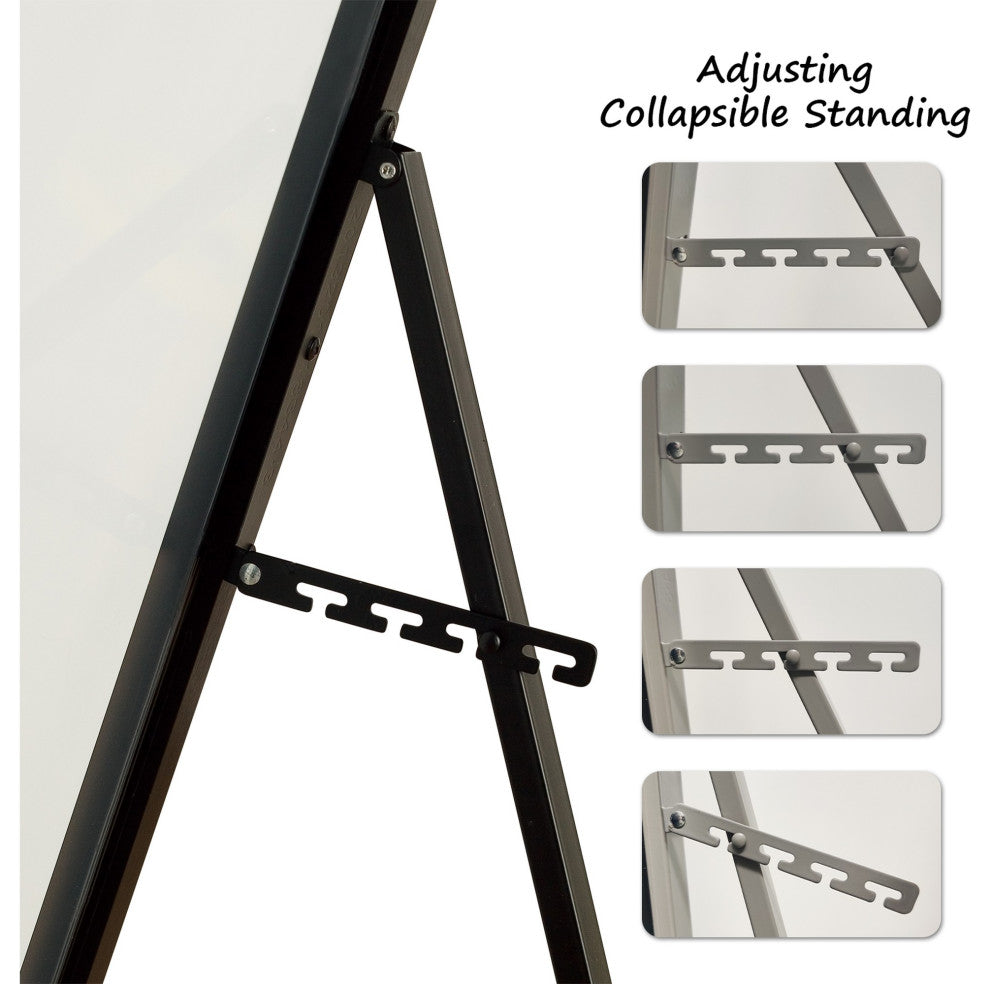 65 inch Rectangular Aluminum Framed Floor Wall Hanging Bedroom Mirror, Silver, 2