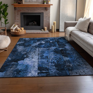 Premium Machine Washable Mayfield AMF560 Navy 10' x 14' Rug