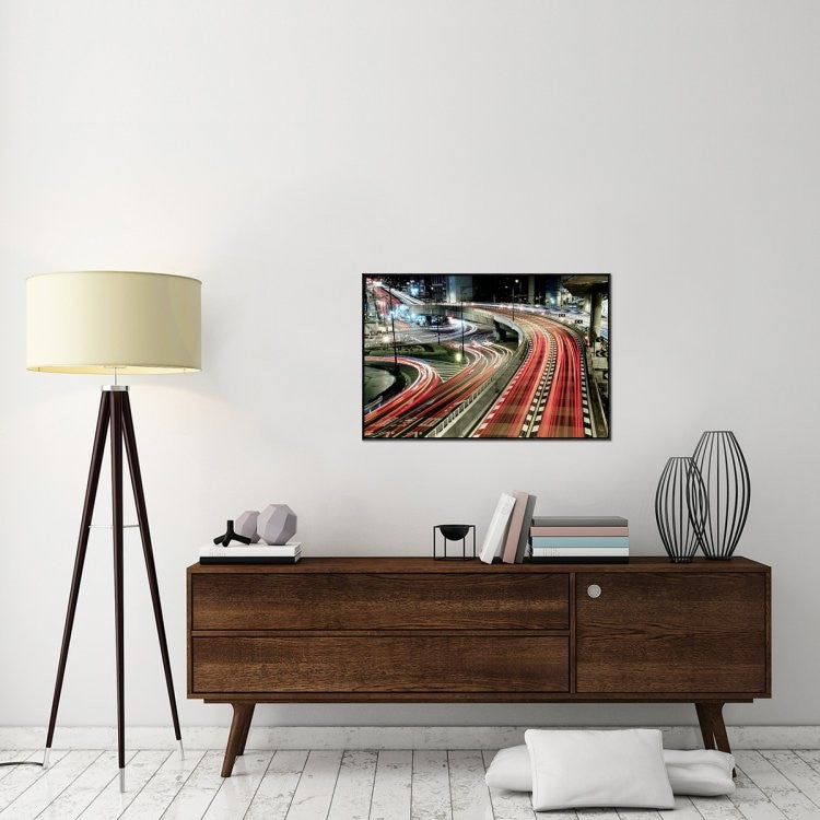 "Chaotic Traffic" Framed Canvas Giclee by Koji Tajima, 37x25"