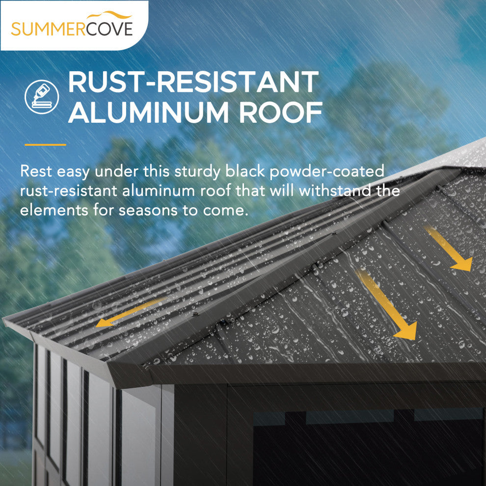 Sunjoy Outdoor Sunroom 11 ft. x 11 ft. Black Hardtop Gazebo/Hot Tub Shelter