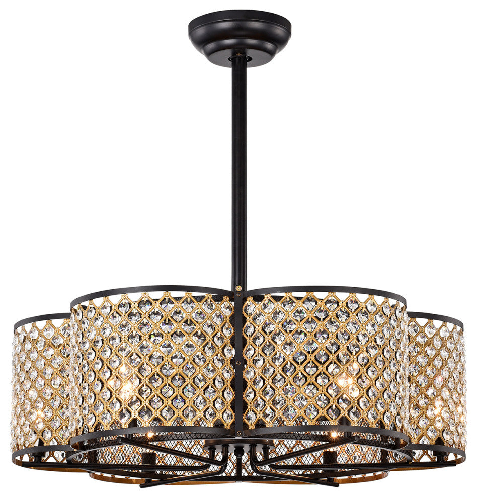 WAREHOUSE OF TIFFANY'S CFL-8421BG Luit 39.4 in. 6-Light Indoor Black Finish