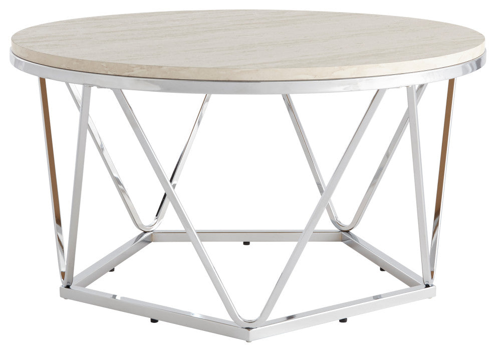 Dorking Faux Stone Round Coffee Table