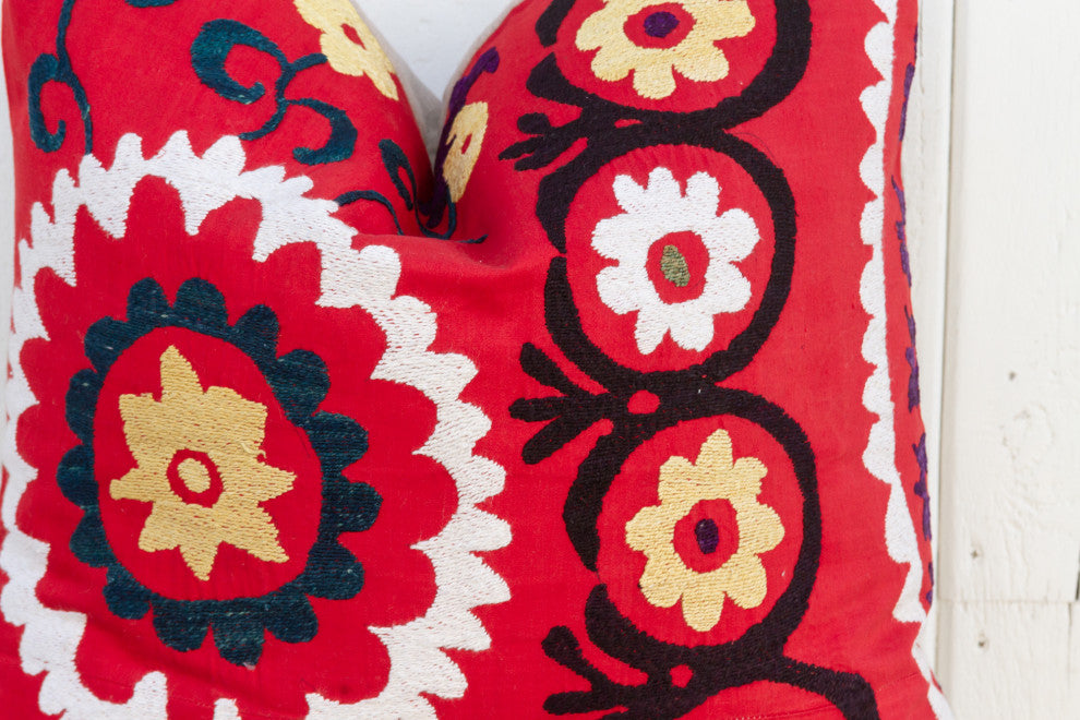 Summer Vintage Floral Suzani Pillow