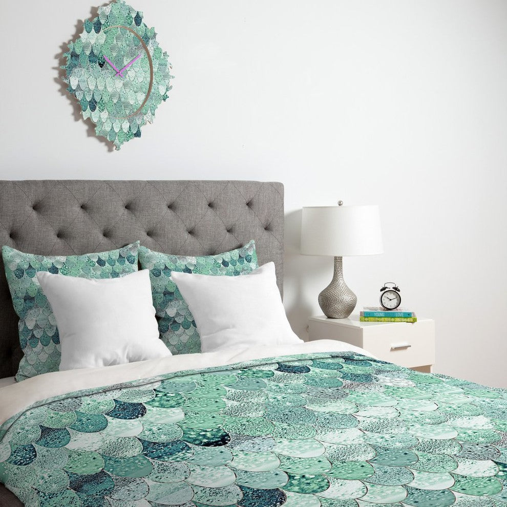 Monika Strigel Lily Mint Mermaid Duvet Cover, Twin