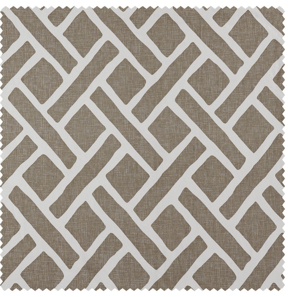 Martinique Printed Cotton Tie-Up Window Shade Single Panel, Martinique Taupe, 46w X 63l