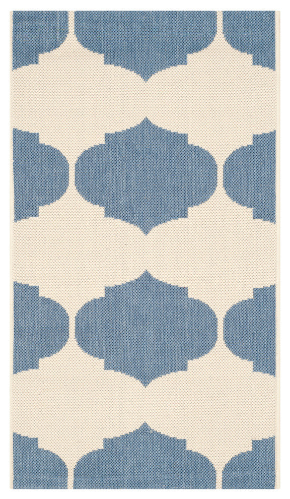 Safavieh Courtyard Cy6162-233 Beige, Blue Area Rug, 2'7" X 5'0"