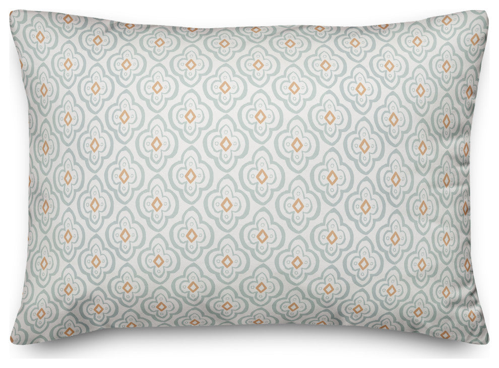 Blue Quatre on White 20x14 Spun Poly Pillow