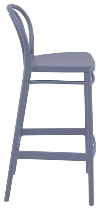 Compamia Victor Contemporary Resin Outdoor Bar Stool in Dark Gray