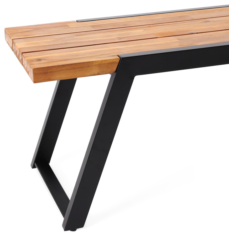 Gebo Outdoor Modern Acacia Wood 3 Piece Picnic Set