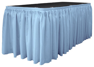 LA Linen Polyester Poplin Table Skirt, Light Blue, 252"x29"