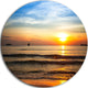 Fascinating Sunset Over Clam Beach, Modern Beach Round Wall Art, 36"