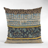 Plutus Blue Ancient Border Luxury Throw Pillow, 26"x26"