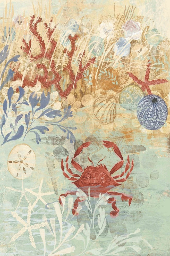 "Floral Frenzy Coastal IV" Painting Print on Wrapped Canvas
