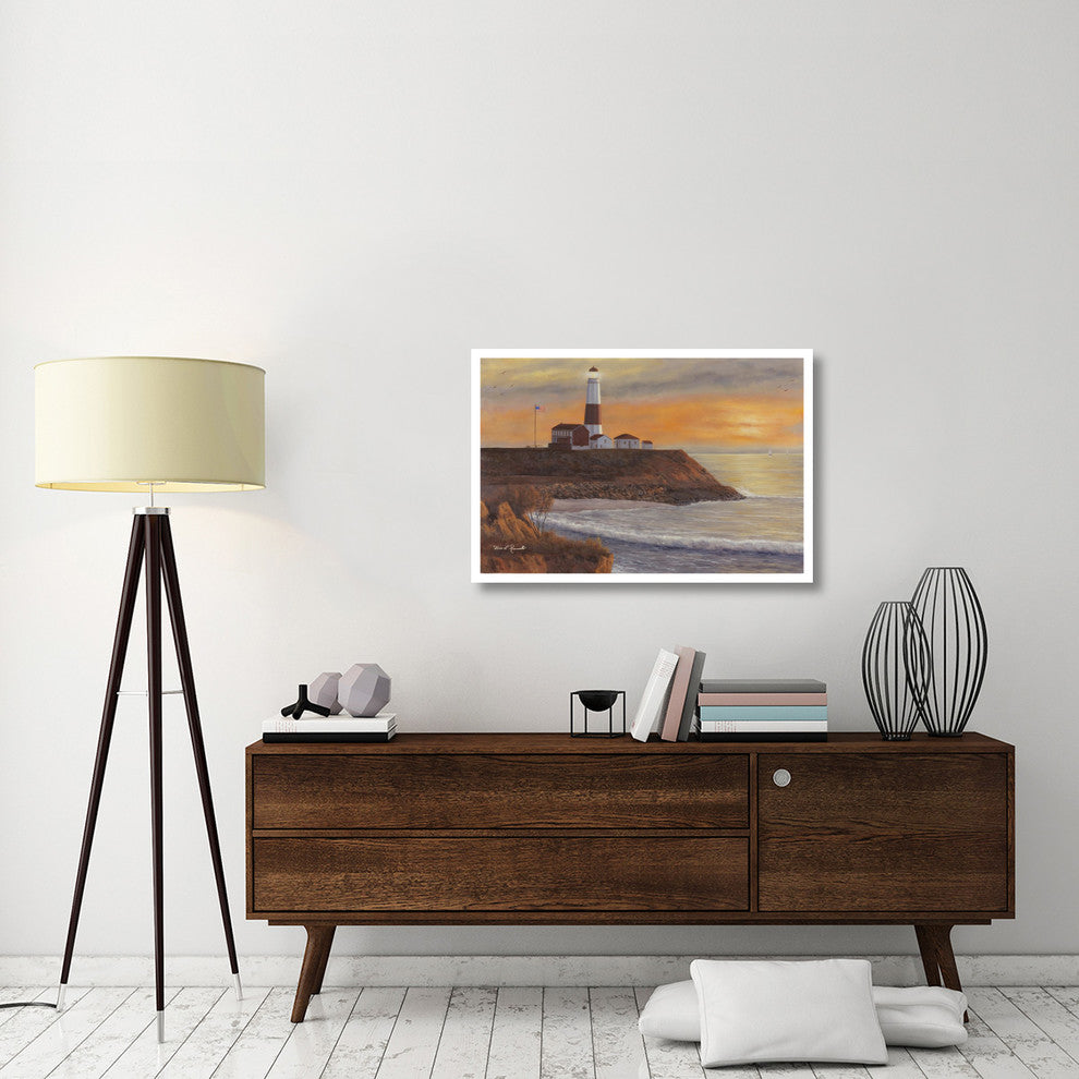 "Montauk Lighthouse Sunset" Digital Paper Print by Diane Romanello, 38"x26"