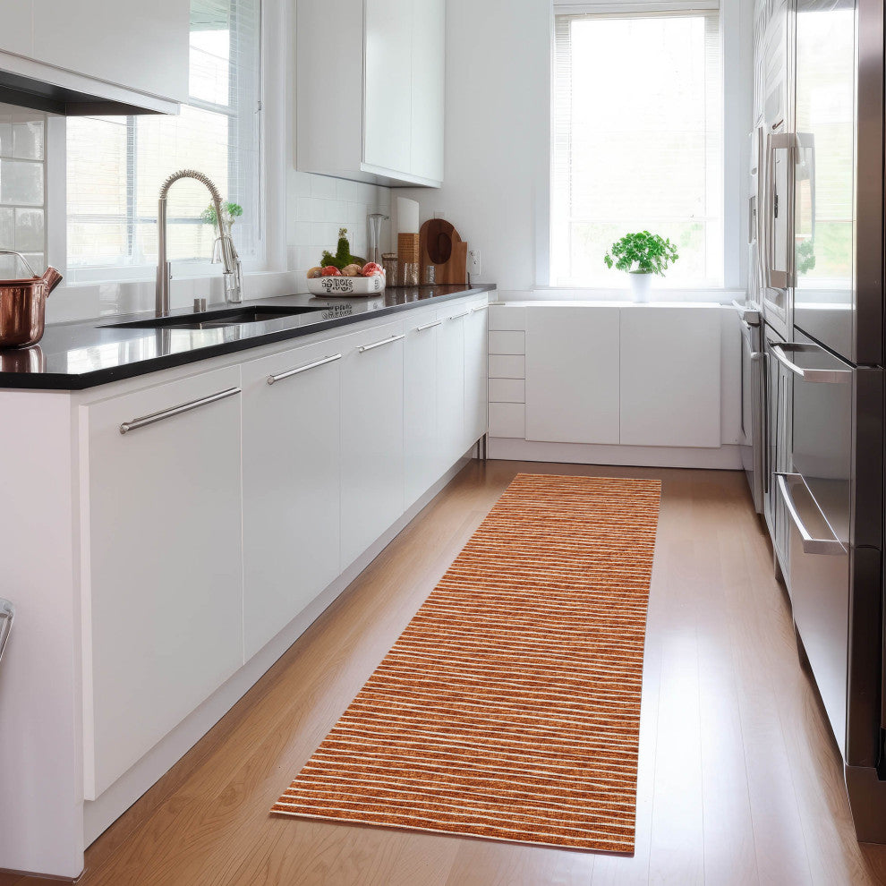 Indoor/Outdoor Laidley LA1 Paprika Machine Washable 2'3" x 10' Rug