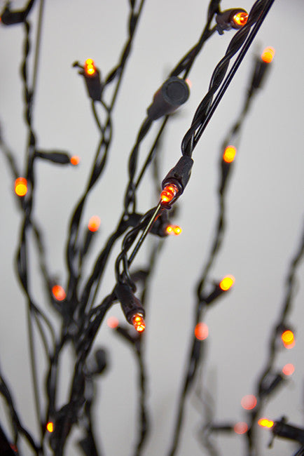 6' LED Lighted Halloween Cascade Twig Tree Outdoor Yard Art Decoration, Orange