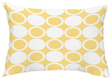 Small Modcircles 14"x20" Abstract Decorative Outdoor Pillow, Yellow