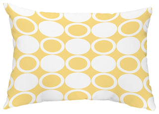 Small Modcircles 14"x20" Abstract Decorative Outdoor Pillow, Yellow