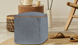 Devon Gray Traditional Solid Handmade Cotton Blend Cube Pouf, 18"x18"x18"