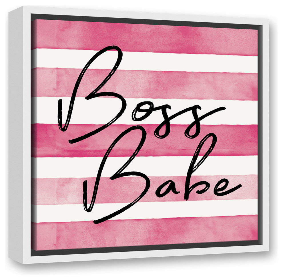 Boss Babe 16x16 White Floating Framed Canvas