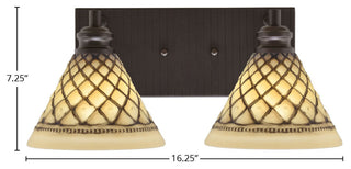 Edge 2-Light Bath Bar, Espresso Finish, 7" Chocolate Icing Glass