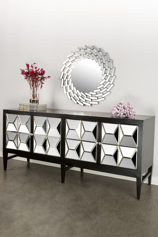 Spike Mirrored Sideboard, Black