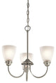 Mini Chandelier 3-Light, Brushed Nickel, Standard