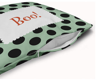 Halloween Boo Dots Accent Pillow With Removable Insert, Mint Green, 20"x20"