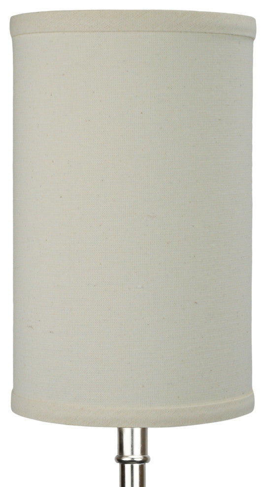 Fenchel Shades 6"x6"x10" White Spider Attachment Drum Lamp Shade, Linen Beige Homespun