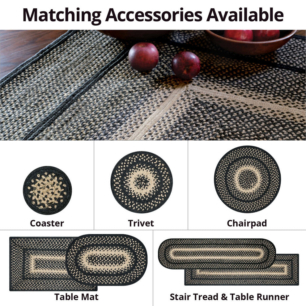 Homespice Decor 4 x 6' Rectangle Manchester Jute Braided Rug