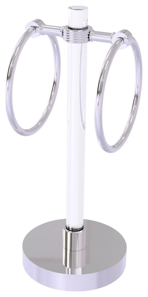 Clearview Vanity Guest Towel Ring with Groovy Accents, Polished Chrome