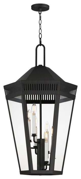 Maxim 30598CL Oxford 6 Light 17"W Outdoor Taper Candle Pendant - Black
