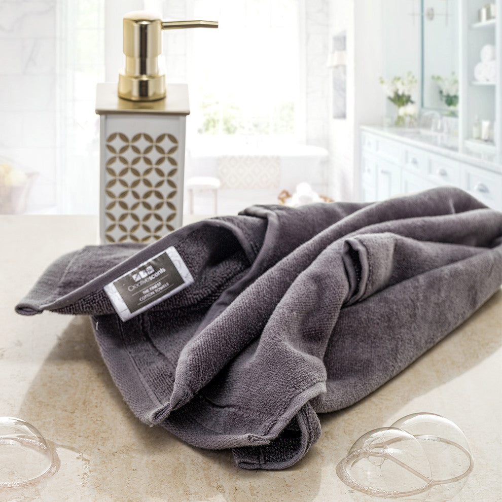 Creative Scents Set of 4 Cotton Hand Towel Set, Gray