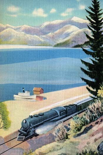 Steaming Along the Coast - Canvas Poster 20" x 30"