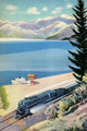 Steaming Along the Coast - Canvas Poster 20" x 30"