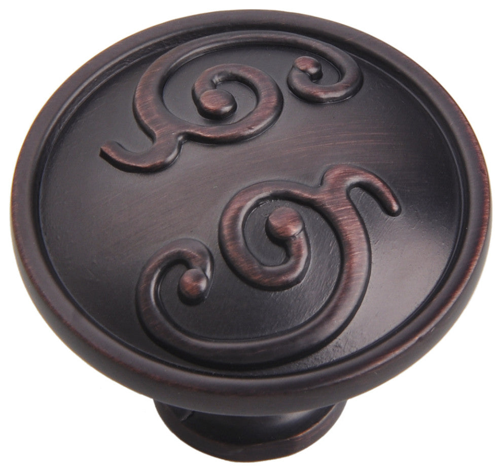 Utopia Alley Roma Cabinet Knob, 1.3" Diameter, Oil Rubbed Bronze, 10 Pack