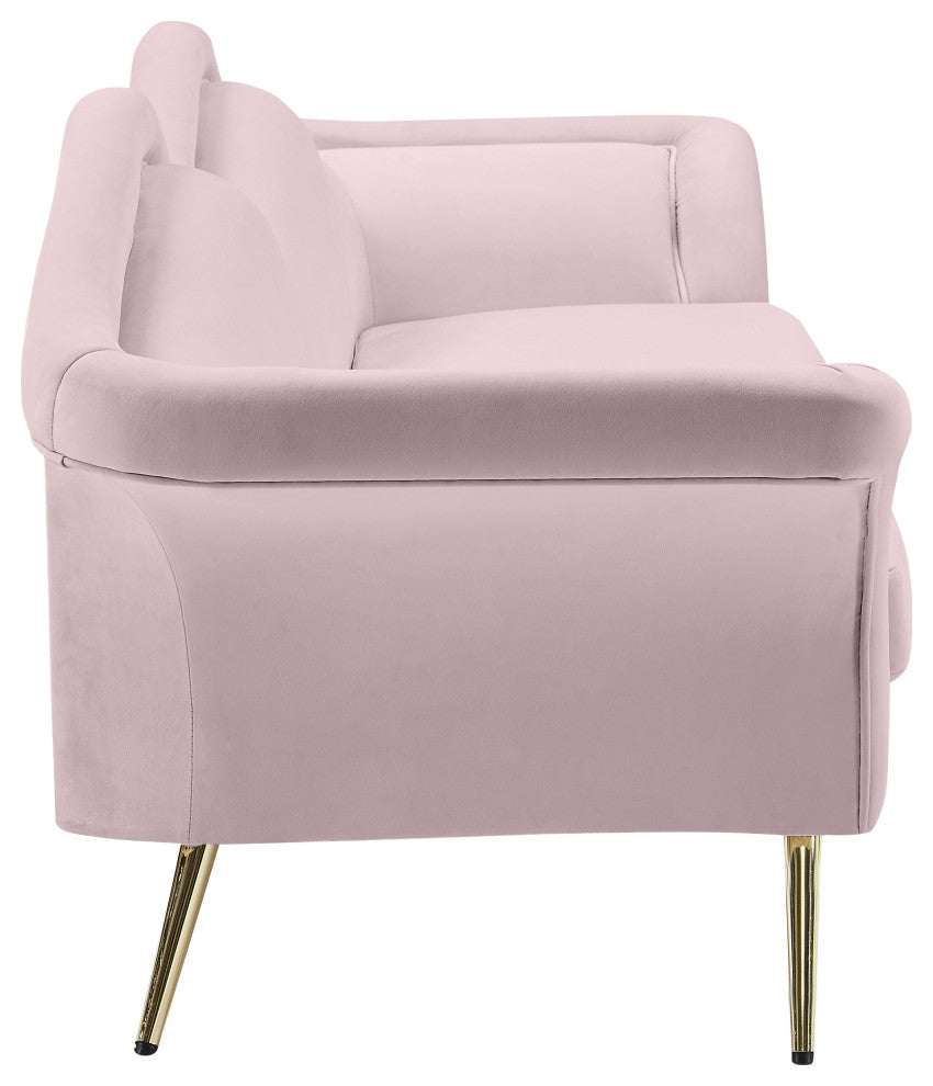 Lips Velvet Upholstered Sofa, Pink