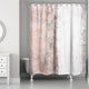 Pink and Gray Marble Shower Curtain