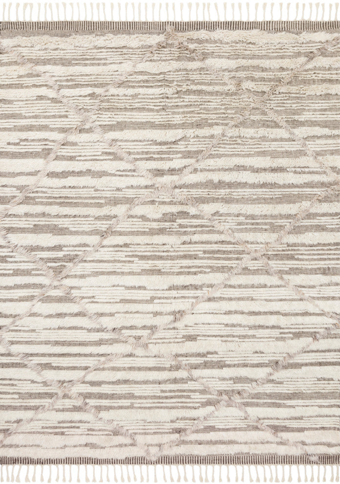 Loloi Hand Knotted Khalid KF-07 Ivory/Taupe Area Rug, 9'6"x13'6"