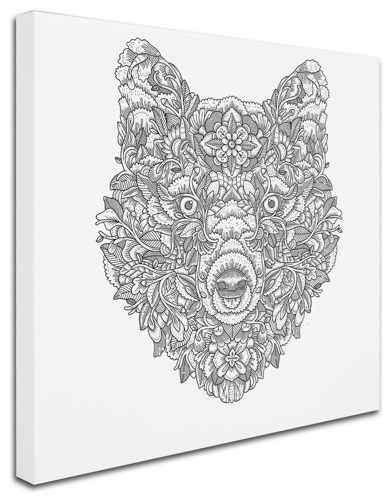 Filippo Cardu 'Blooming Wolf' Canvas Art, 14 X 14