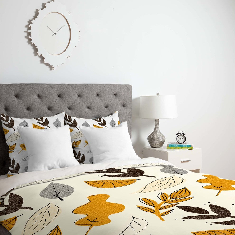 Deny Designs Mummysam Fall Leaves Duvet Cover - Lightweight