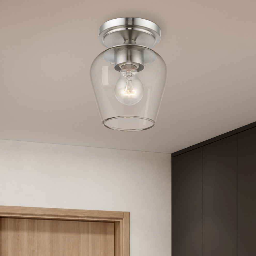 Willow 1 Light Brushed Nickel Flush Mount