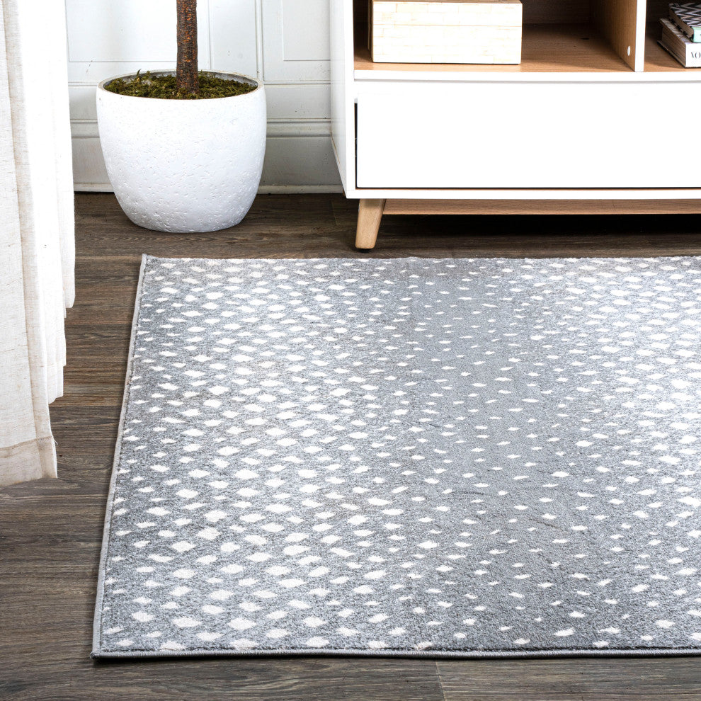 Antelope Modern Animal Gray/Cream 3'x5' Area Rug