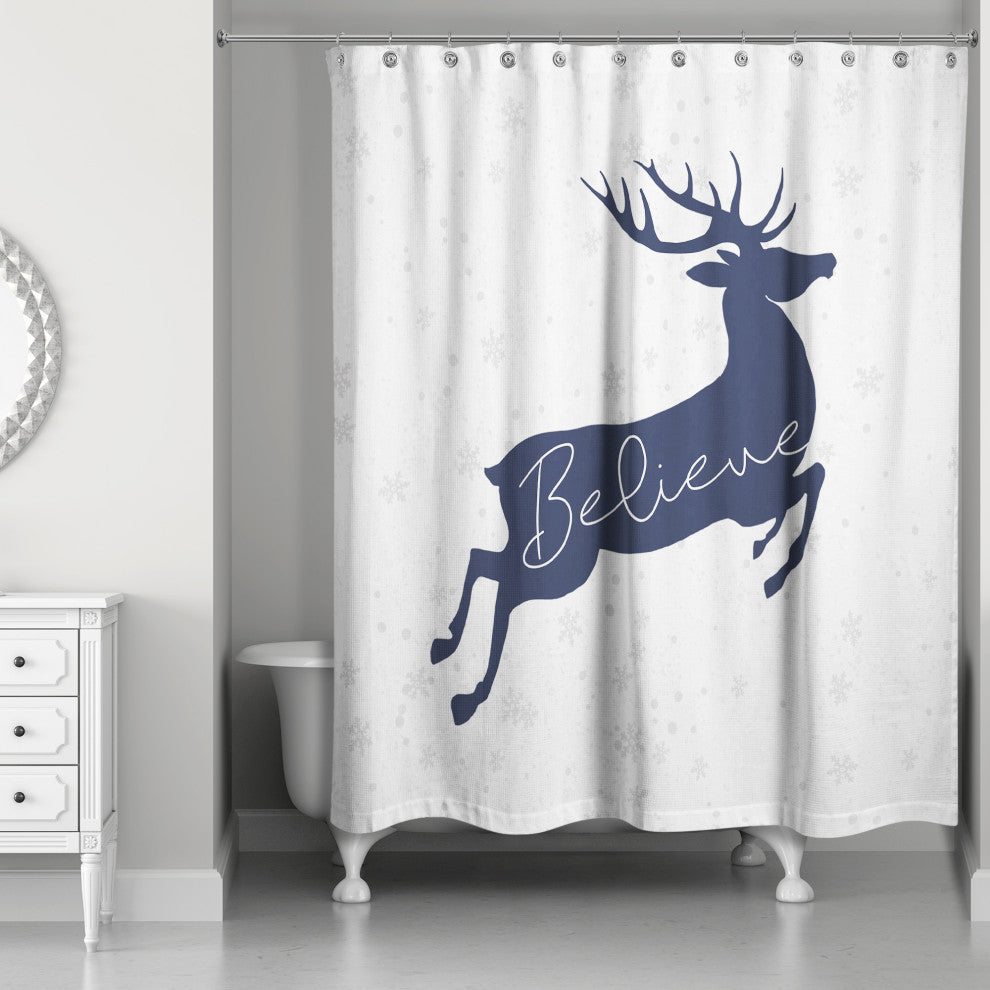 Believe Deer 71x74 Shower Curtain