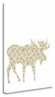 "Floral Moose" By Tara Moss, Giclee Print on Gallery Wrap Canvas, Ready to Hang
